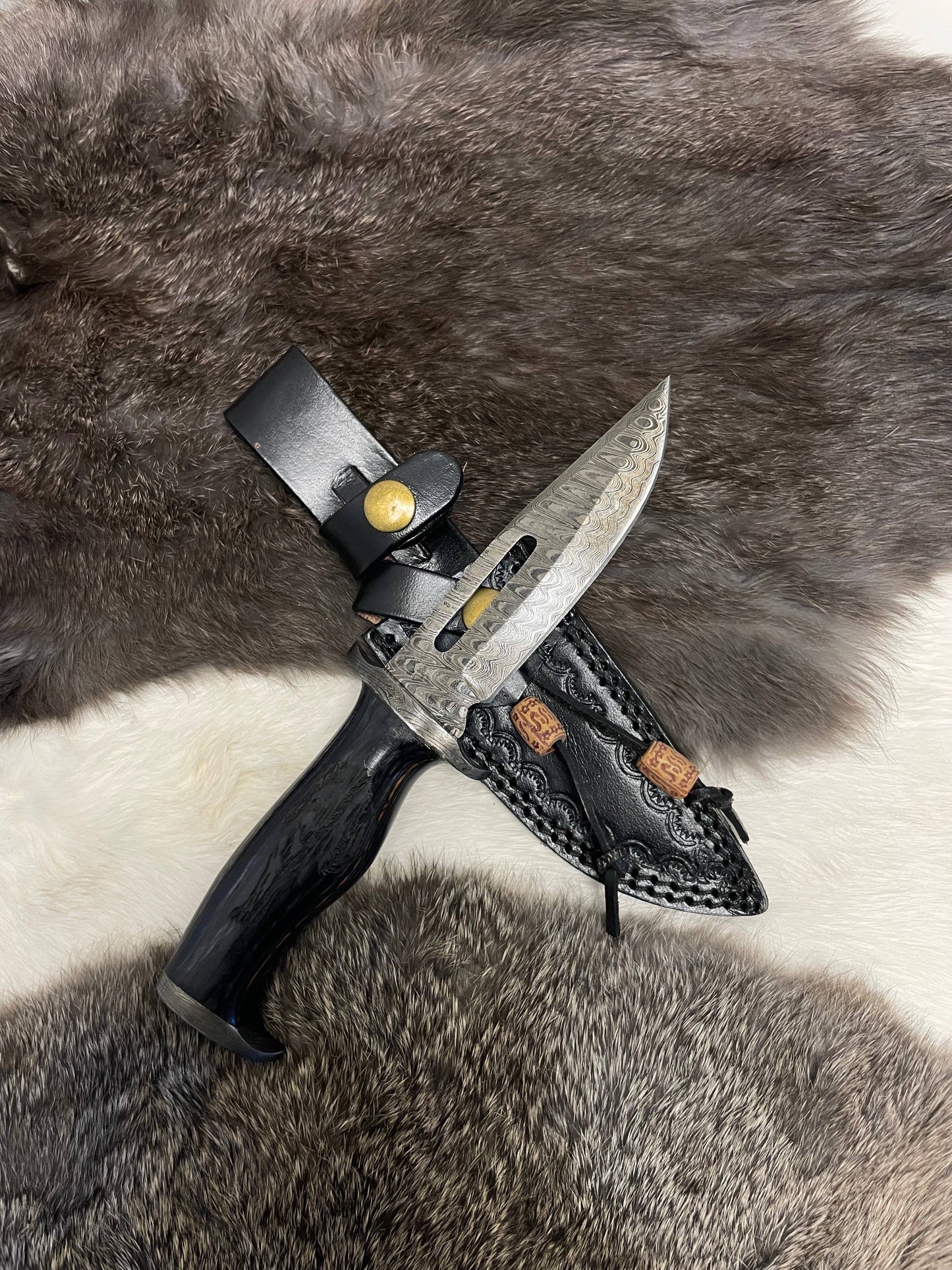 Lunar Guardian Damascus Knife TK-098  (Compact)