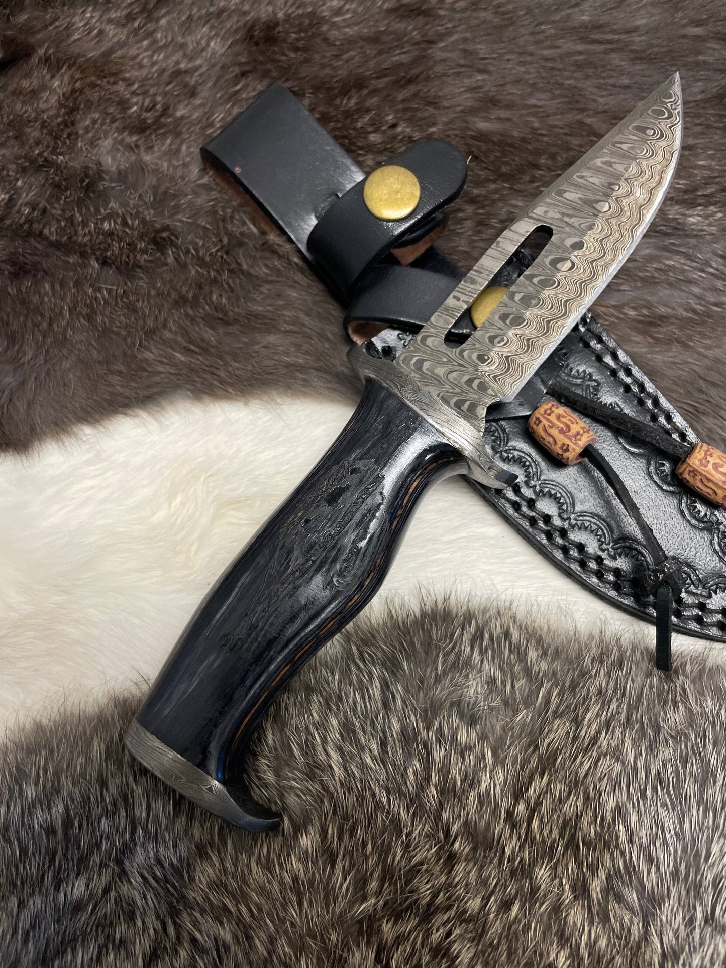 Lunar Guardian Damascus Knife TK-098  (Compact)