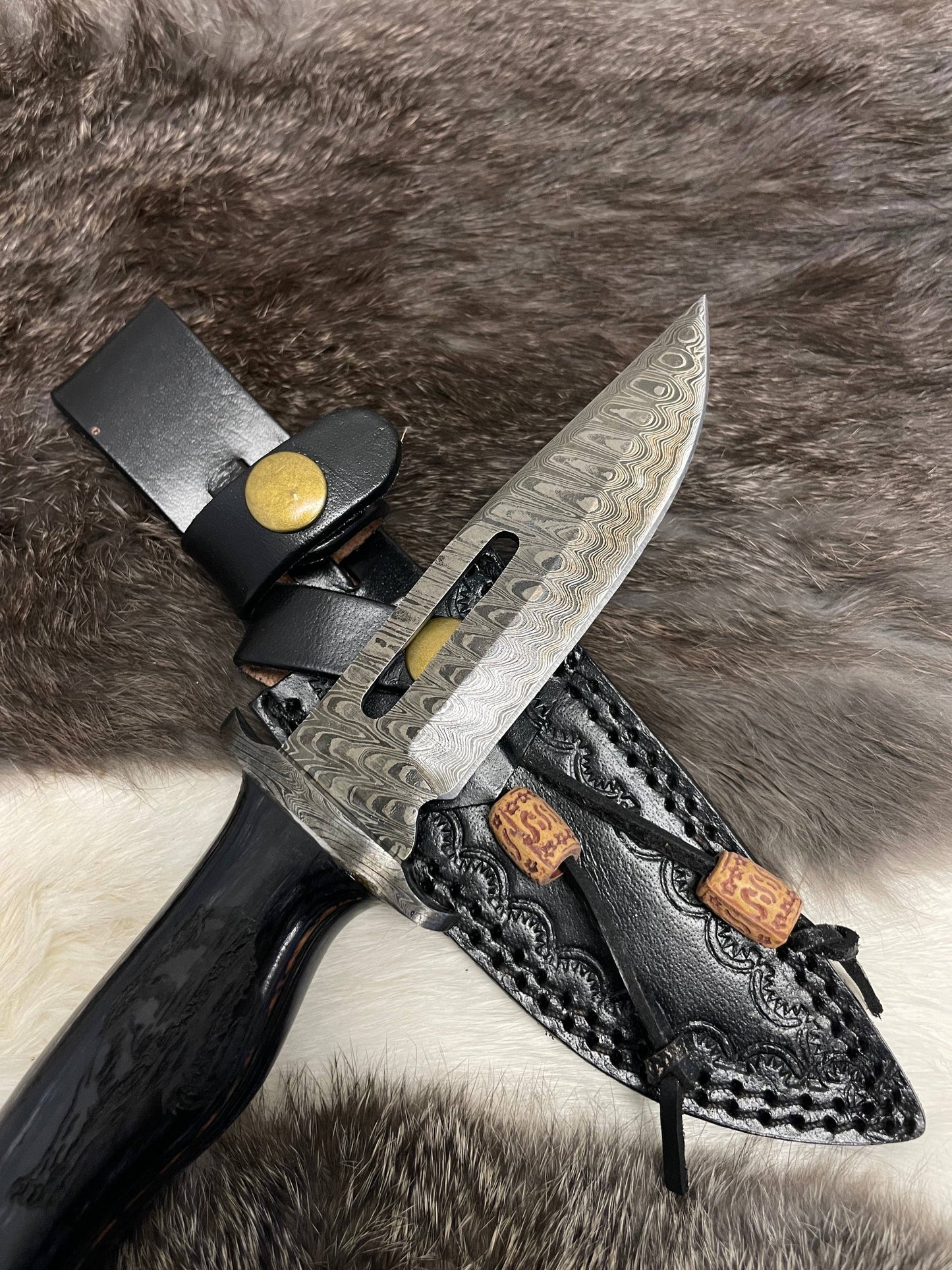 Lunar Guardian Damascus Knife TK-098  (Compact)