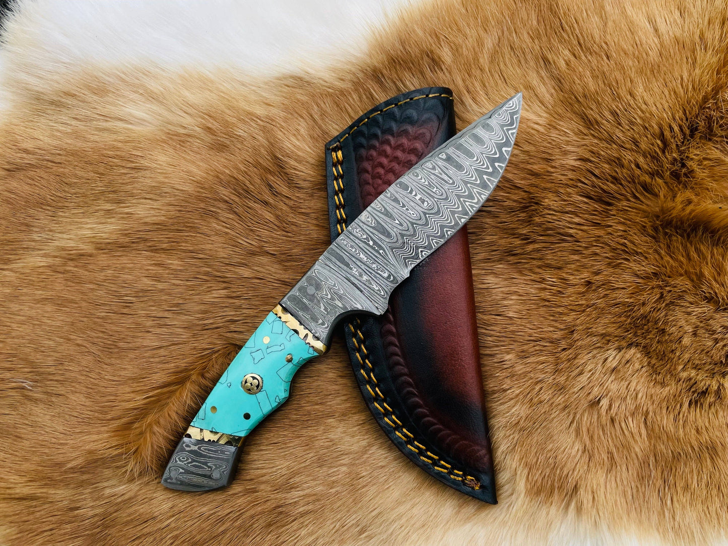 The Azure Fusion Damascus Steel Utility Knife TK-086